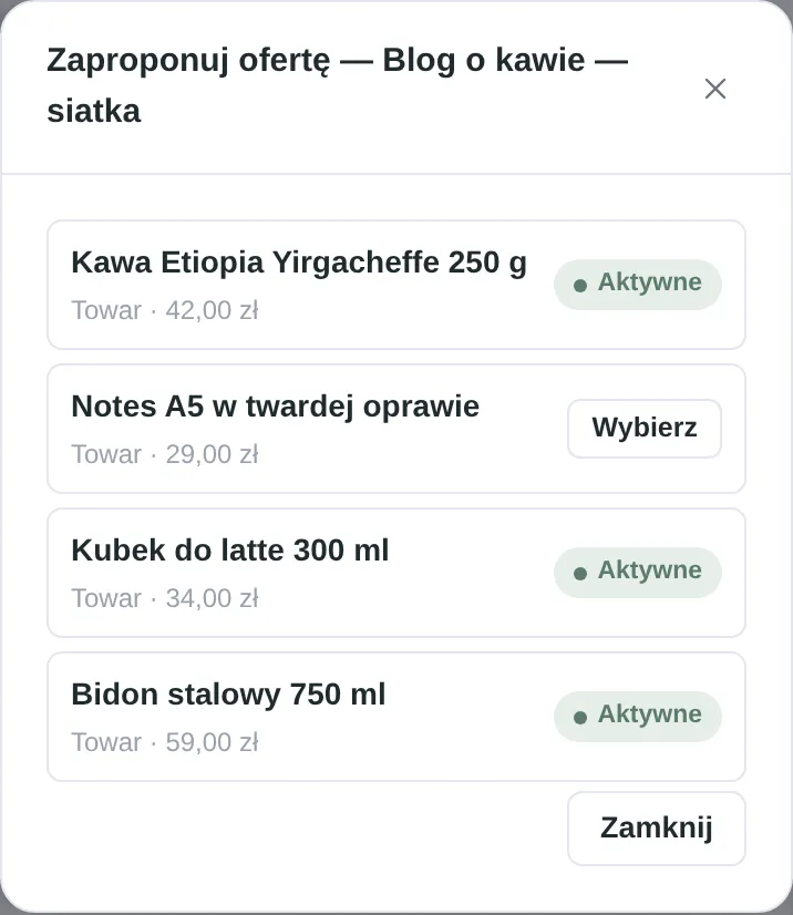 Wybór własnej oferty do zaproponowania wydawcy