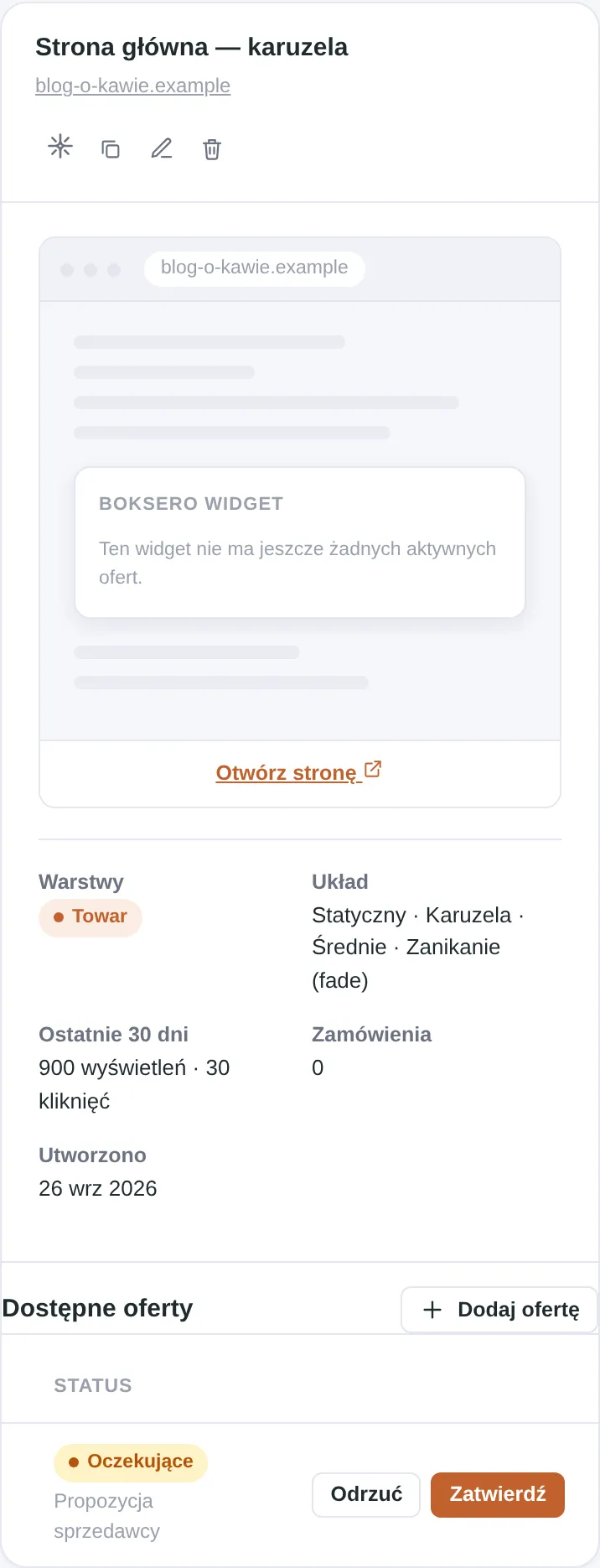 Decyzja: Zatwierdź albo Odrzuć propozycję